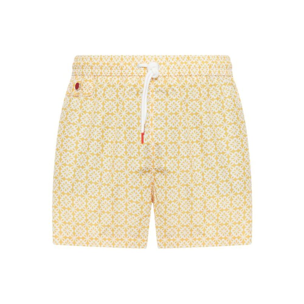Kiton Men Swimsuit In Technical Fabric With All-Over Floral Pattern